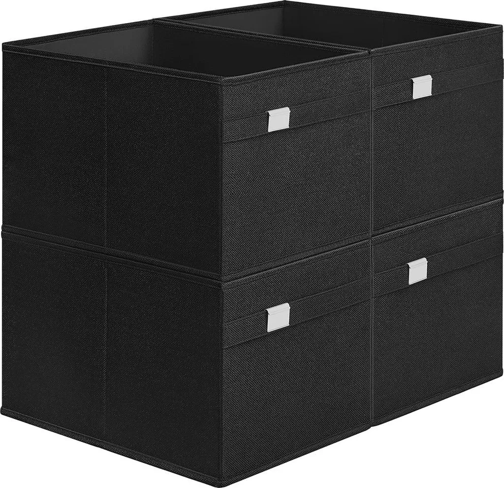 Kit 4 Contenitori Industriali Neri con Manici - Heavy Duty per Officina