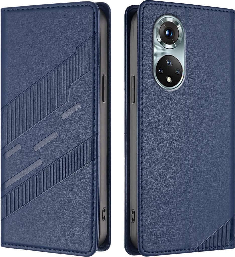 Hülle für Huawei Nova 9 Pro /Honor 50 Pro, Kunstleder Brieftaschen Handyhülle mit Kartenfach und Standfunktion Blau