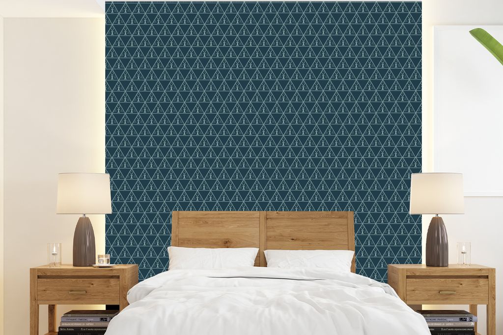 MuchoWow Fototapete für Wohnzimmer oder Schlafzimmer Wandtapete Vinyl Motivtapete Design - Jungen - Dreieck - Kind - 240x260 cm - Tapezier Papier