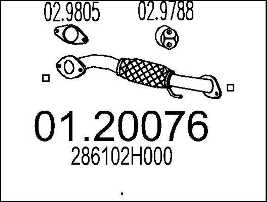 MTS Abgasrohr Auspuffrohr für HYUNDAI i30 (FD) Vorne 01.20076