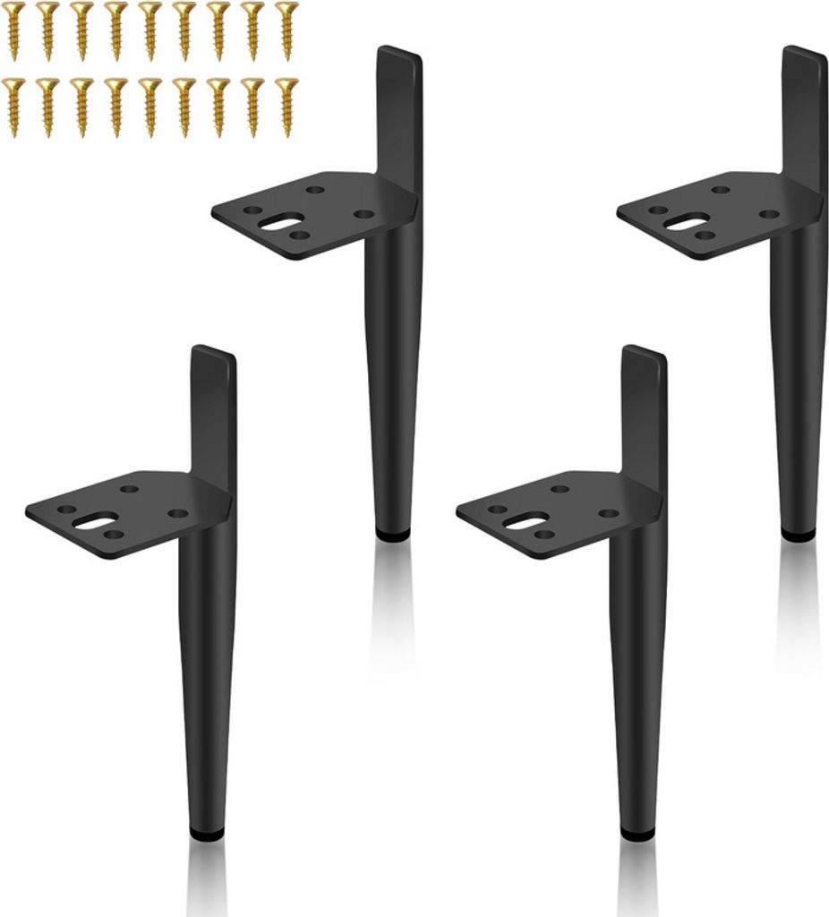 Jopassy 4X Möbelfüße Füße Sockelfüße Schrankfüße Kommodenfuß Bett Sockelfuß Verstellbar-Metall-13cm