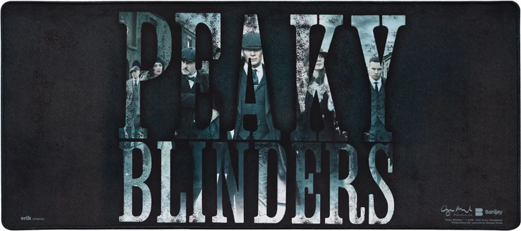 Tapis de souris Peaky Blinders 80x35 cm anti-glisse spécial bureau XL