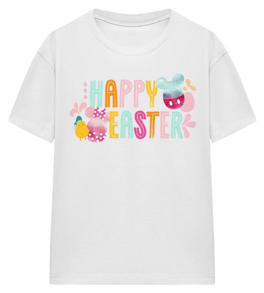 Mickey Mouse - "Happy" T-Shirt für Damen, Ostern TV34823 (XXL) (Weiß)
