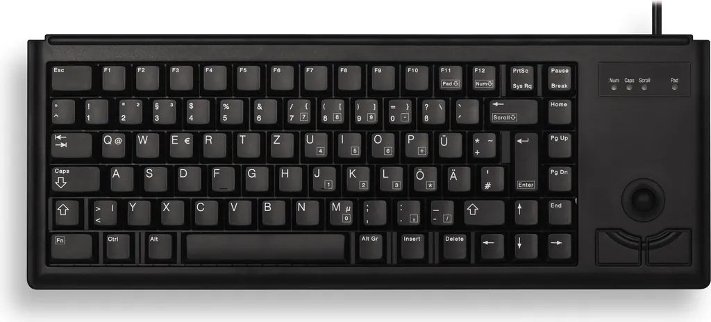 Cherry G84-4400LUBPN-2 Clavier Compact avec Trackball Intégré USB Noir