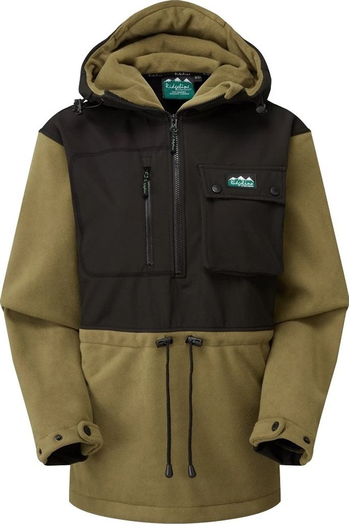 Ridgeline Ladies Rubra Hybrid Fleece Smock Field Teak/ Black S