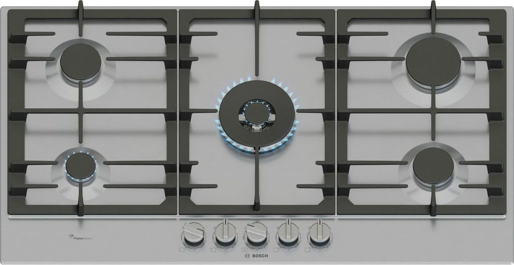 Bosch Serie 6 PCR9A5I90 Kochfeld Edelstahl Integriert 90 cm Gaskochfeld 5 Zone(n)