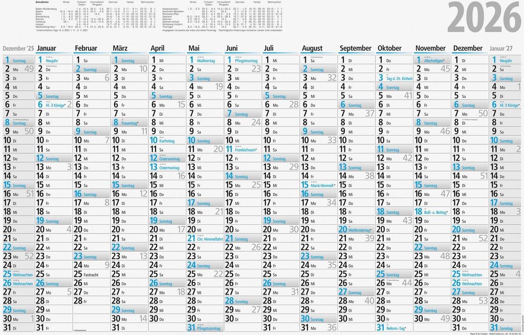 2026 Rido Plakatkalender 700×470 mm Produktbild 