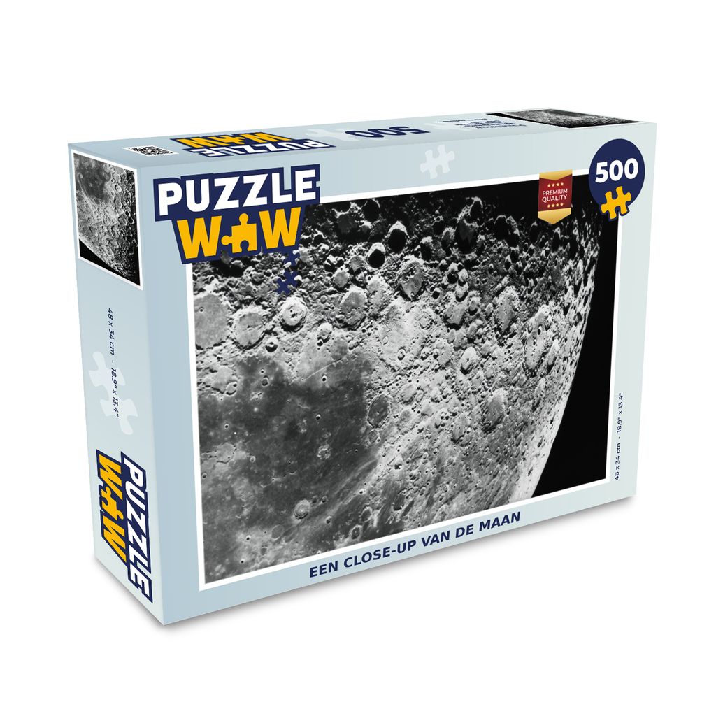 MuchoWow Puzzle 500 Teile Mond - Weltraum - Schwarz - 500 Teile - Kinder - Selberbauen - Puzzlespiele