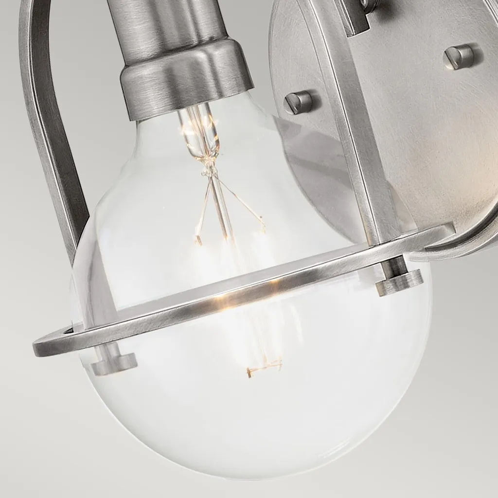 Applique en acier finition nickel H 23,3 cm - Qualité robuste durable