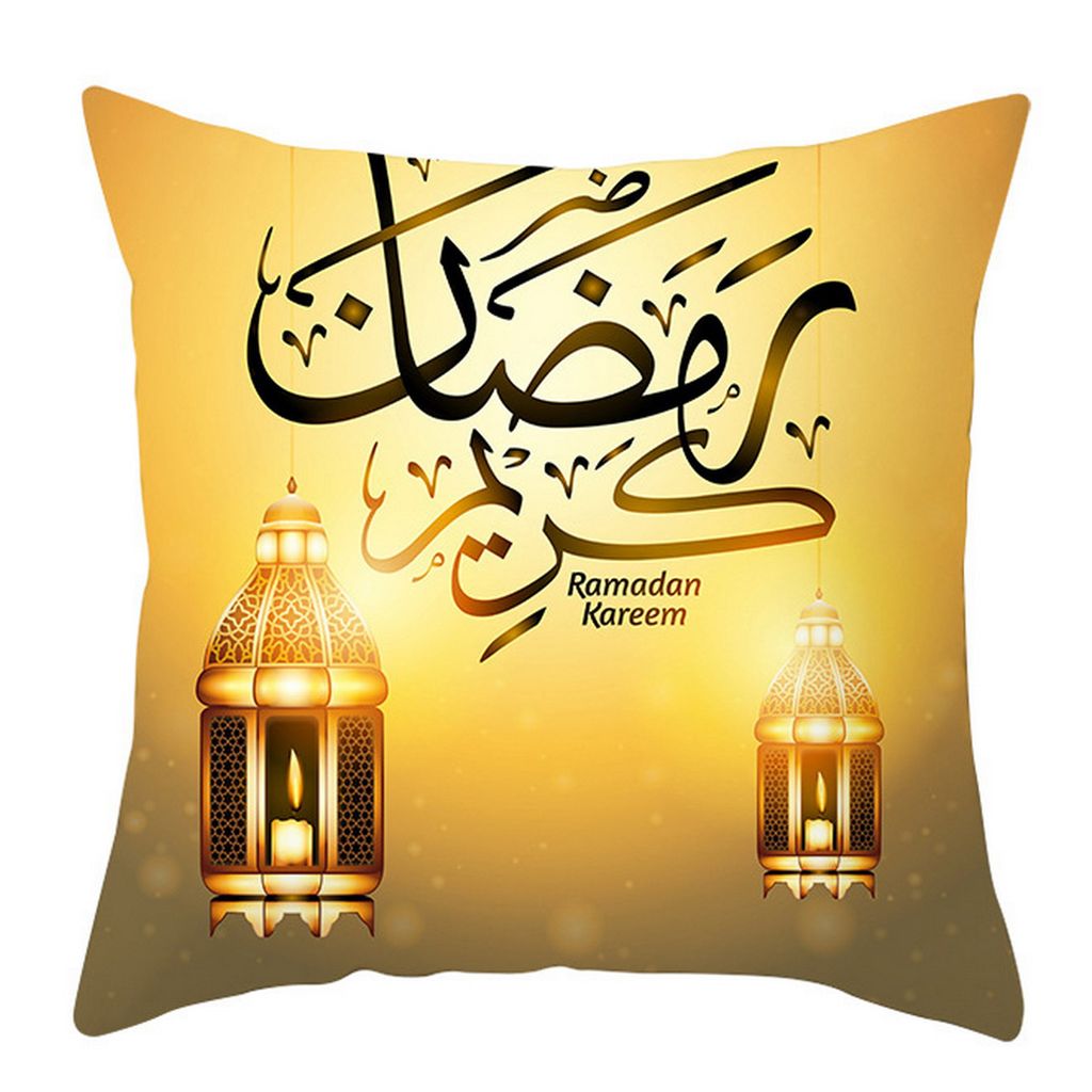 45 x 45 cm Kissenbezug versteckte Reißverschlussquadratform Wechselbilder Goldene Mondschloss gedrucktes Sofa Kissen Cover Festival Dekoration-P