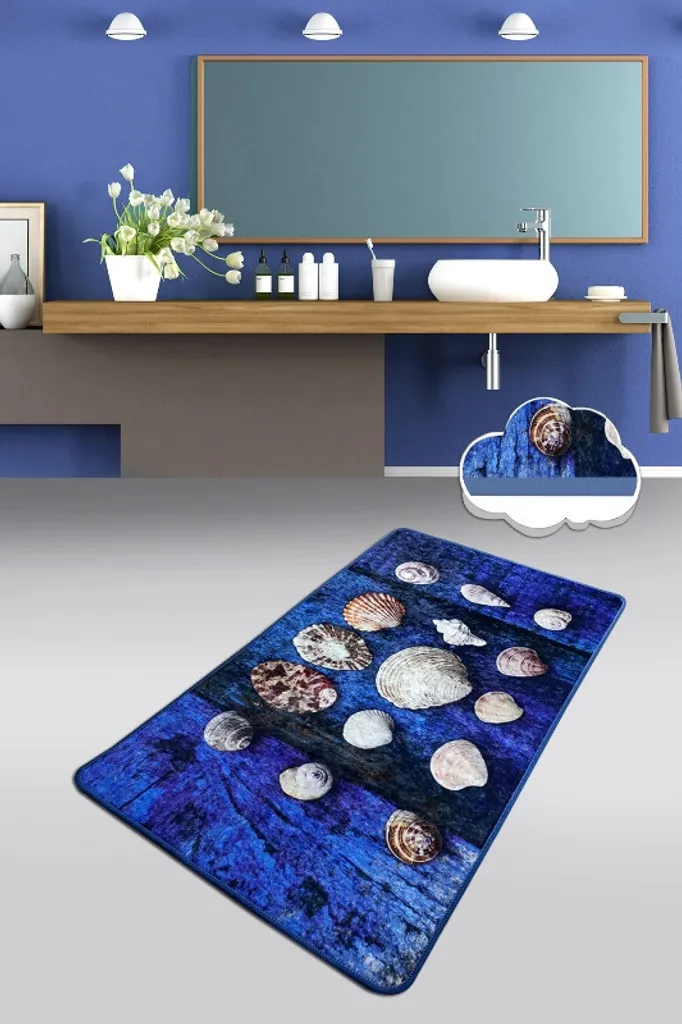 Mijolnir, Seashell- CHL4498, Colorato, Tappetini da bagno, 700 gr/m², 100% velluto
