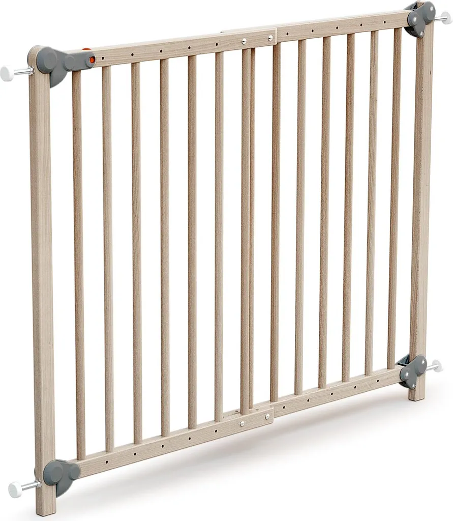 WEBABY LOKEE Barrière de Sécurité Extensible Hêtre Brut 73-110 cm