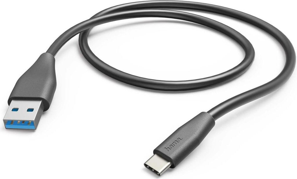 Lade-Sync-Kabel, USB Type-C - USB-3.0-A-Stecker, 1,5 m, Schwarz (00178396)