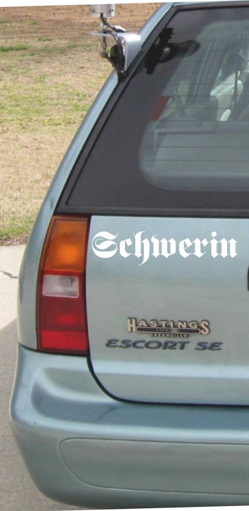 Aufkleber / Autoaufkleber - JDM / Die cut / Auto / OEM - Stadt Schwerin - 200x50mm gold - Heckscheibe / Heckscheibenaufkleber