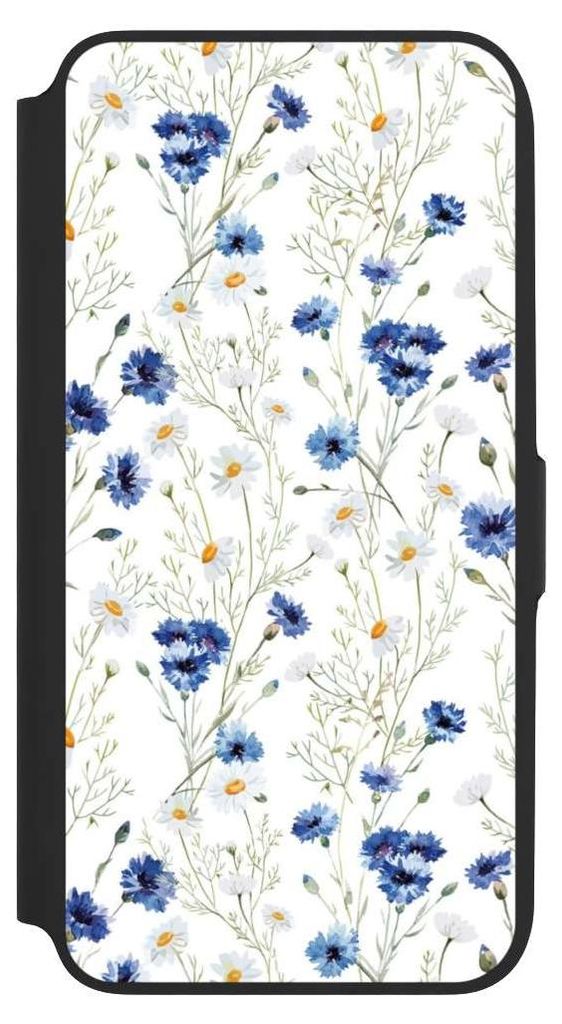 NIVOCASE Klapphülle für Samsung Galaxy A16 5G Handyhülle aus Kunst Leder NIVOflip schwarz Blume Blumen Muster