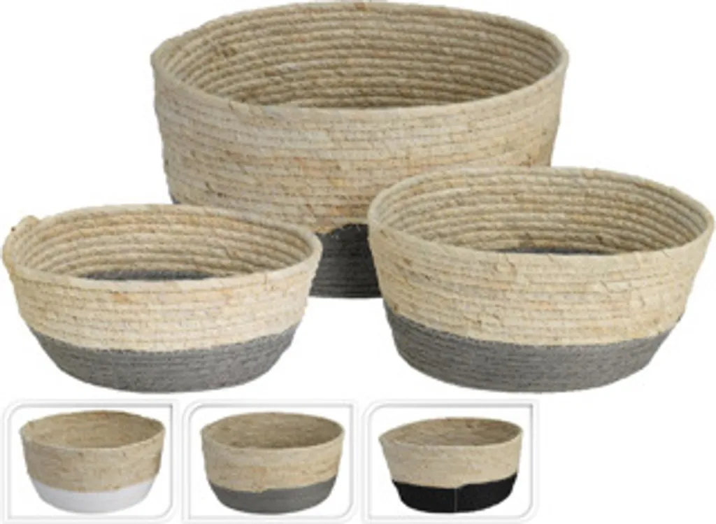 Paniers de rangement pour jouets en carton décoratif - Set de 3 pièces