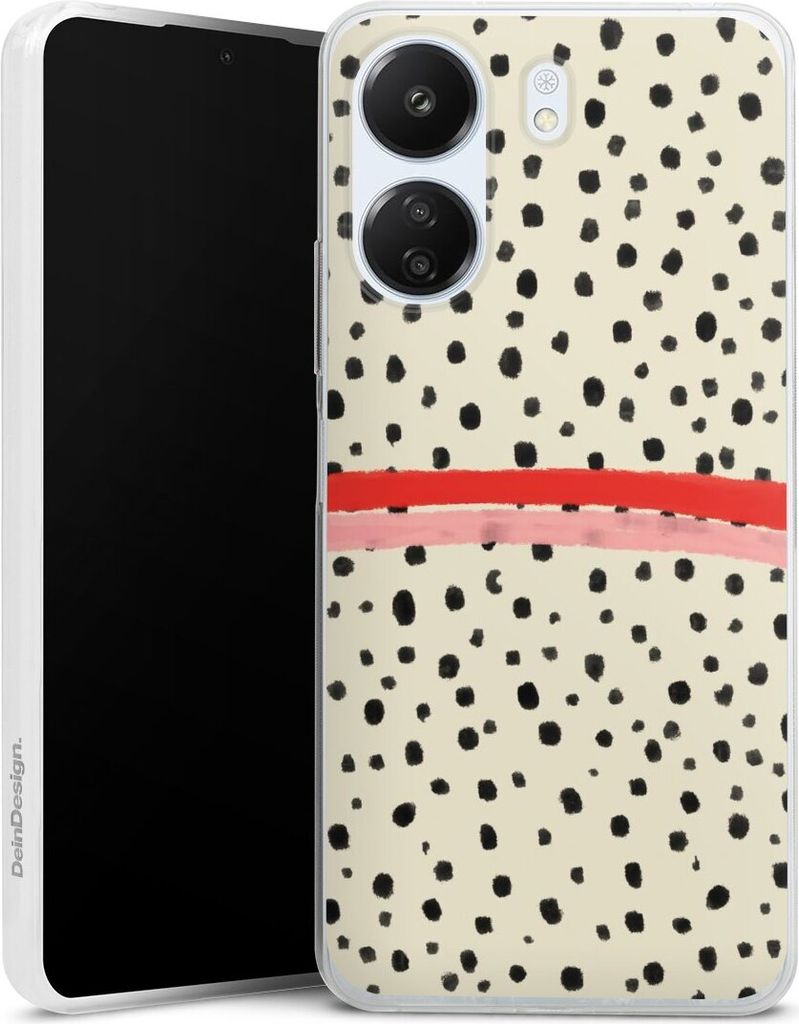 DeinDesign Slim Hülle für Xiaomi Redmi 13C 5G Silikon Case Ultra Dünn Handyhülle Kunst Punkte Streifen