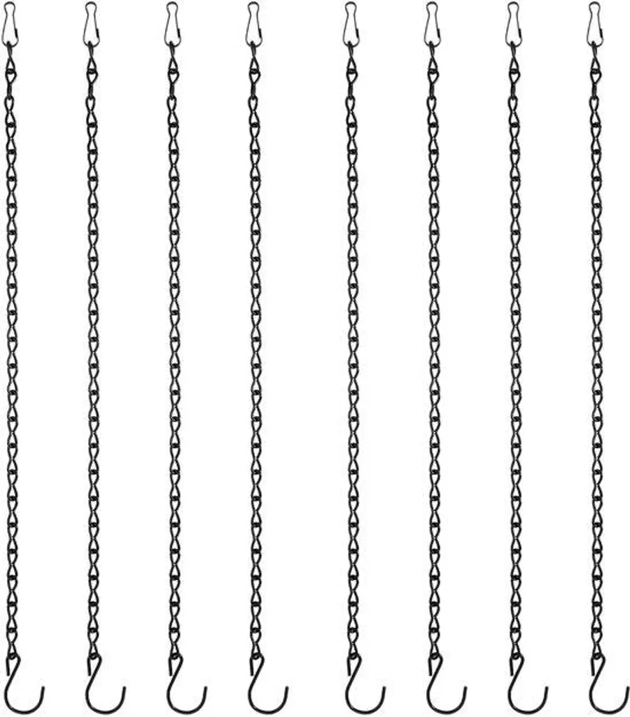 Chaînes de suspension noires 50 cm pour nichoirs et carillons - Lot de 3