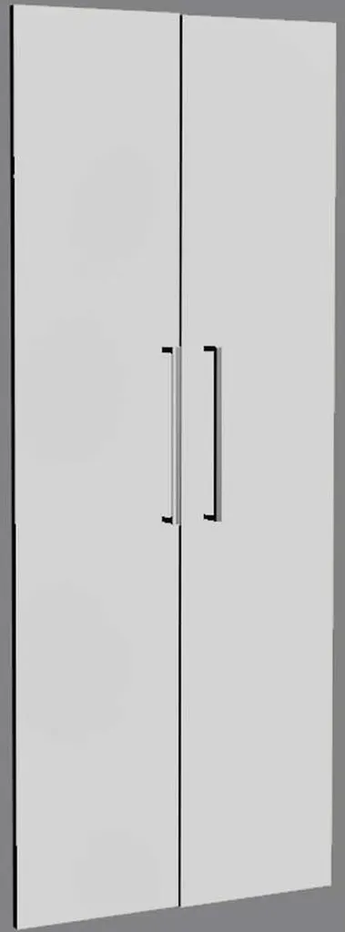 Paire de portes de placard Aveto 5OH gris clair 760mm en mélaminé gris