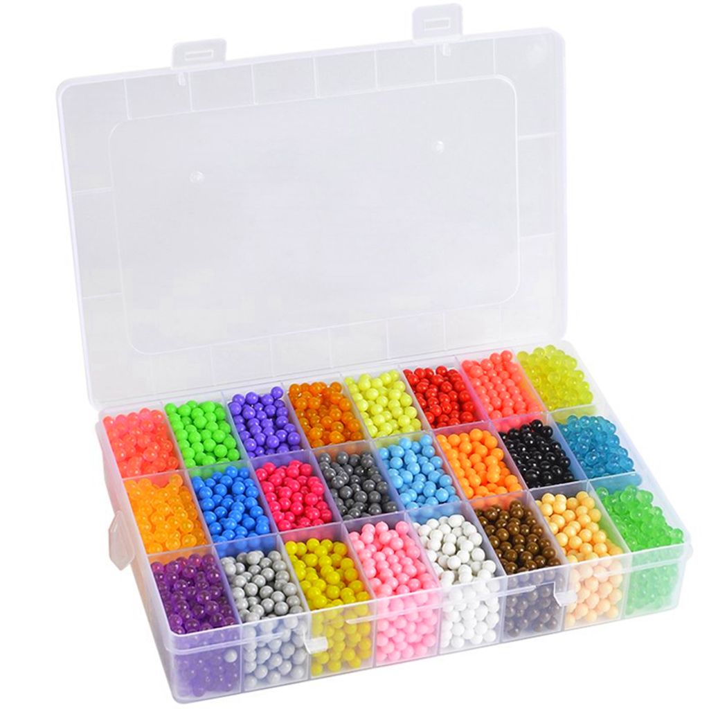 24 Farben 5200x Aqua Beads Basteln Kinder Bastelset Perlen Kit Geschenk Gift DIY 