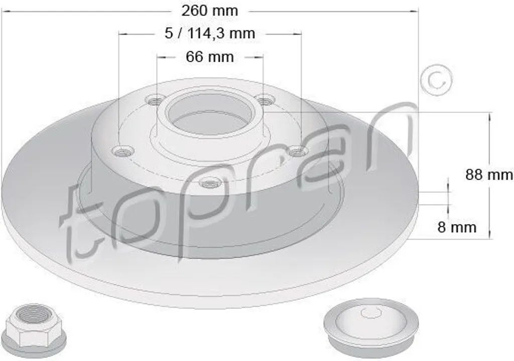 Disque de frein arrière pour remplacement Megane 3 et Cabriolet