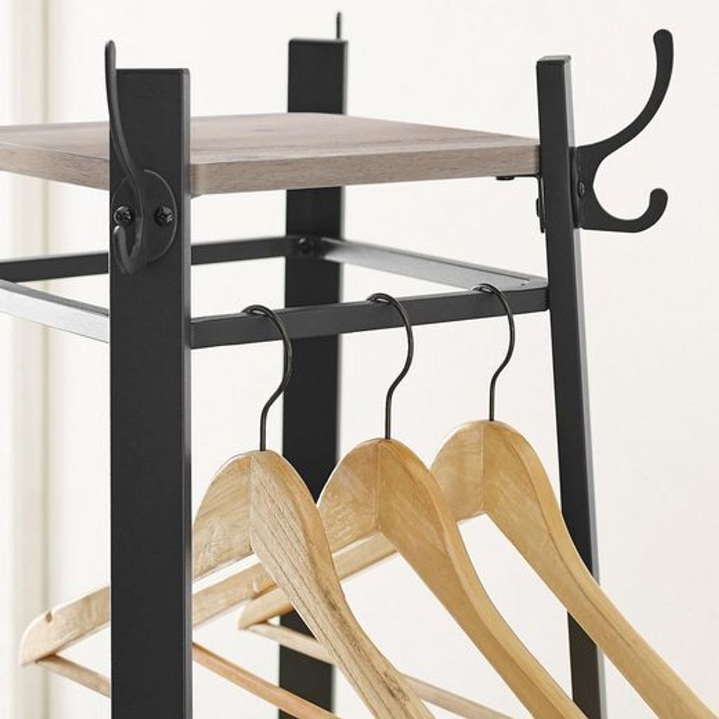 VASAGLE Garderobenständer mit 3 Ablagen, 8 Haken, 43x43x180 Produktbild 6