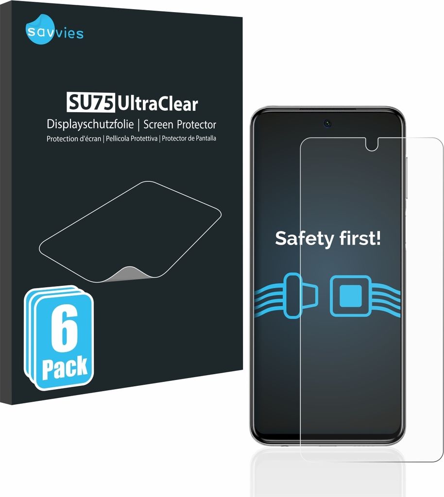 6x Für Xiaomi Redmi Note 9S / 9 Pro Schutzfolie Savvies Displayschutz Display Schutz Folie Klar Transparent