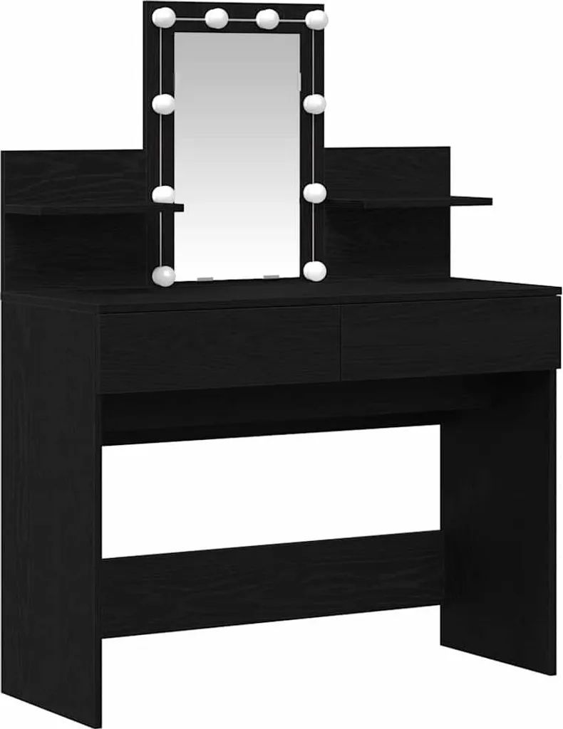 SYFAX Mobile Trucco con Specchio 100x40x130cm | Robusto Rovere Nero