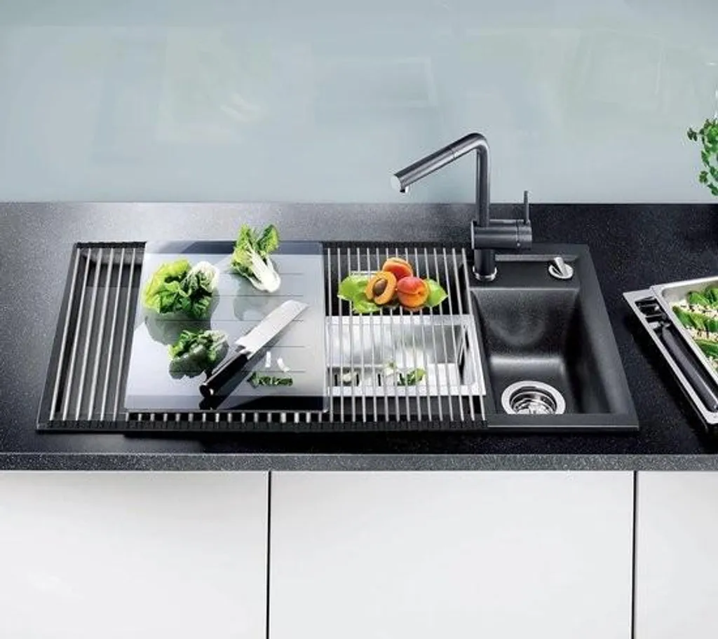 Tapis de séchage vaisselle pliable pour évier - Égouttoir gain de place