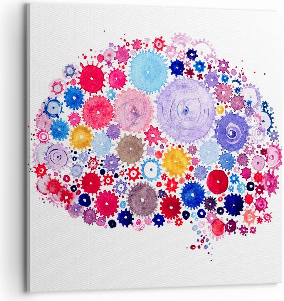 Bild auf Leinwand - Leinwandbild - Gehirn Innovation Inspiration - 60x60cm - Wand Bild - Wanddeko - Leinwanddruck - Bilder - Kunstdruck - Wanddekor...