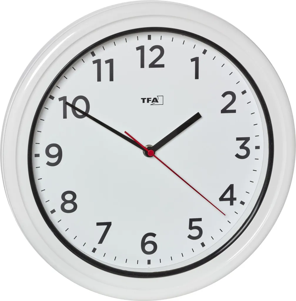 Orologio da parete analogico in acciaio/vetro bianco 36x5.5x36 Robert