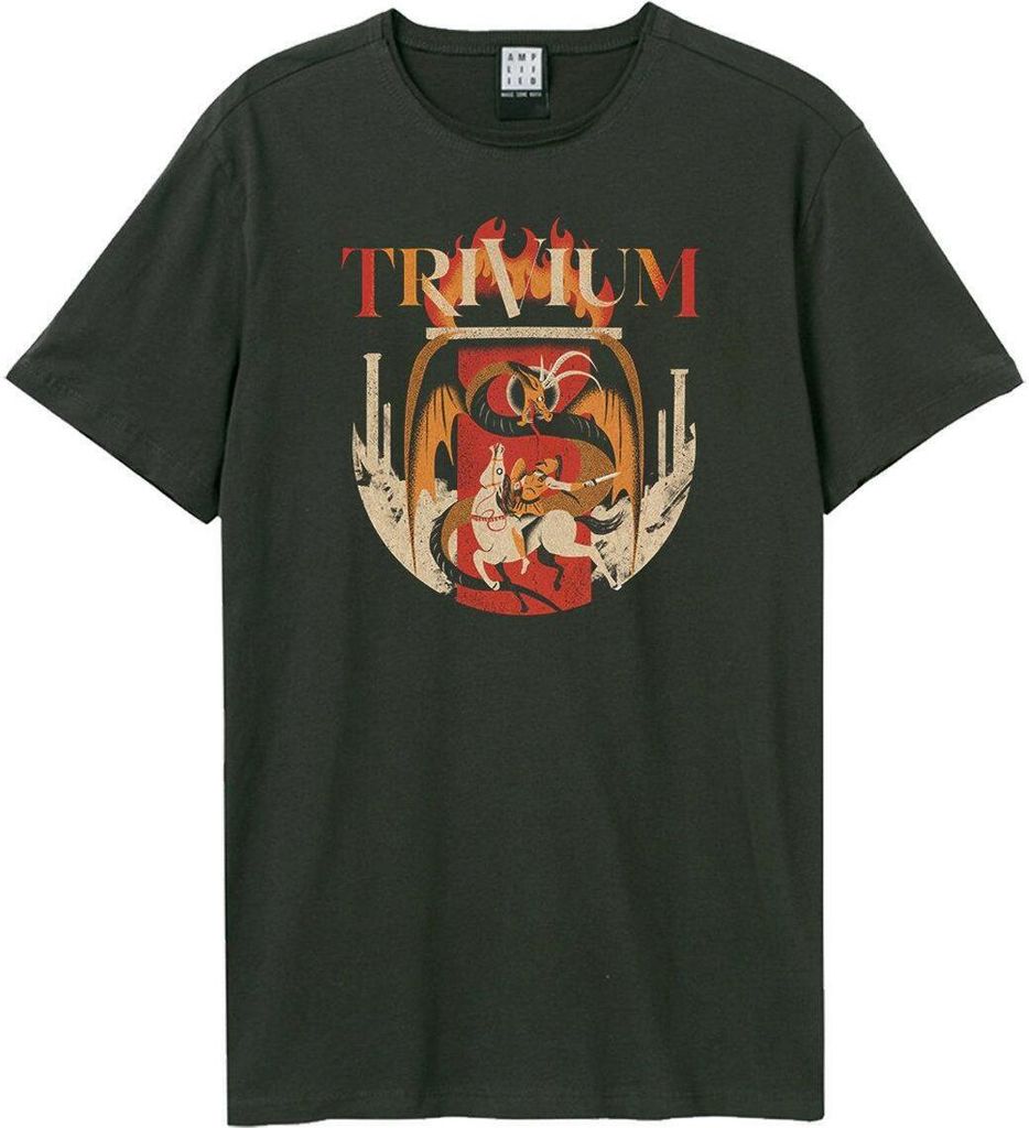 Amplified - "Knights Vs Dragons" T-Shirt für Herren/Damen Uni GD1618 (XL) (Holzkohle)