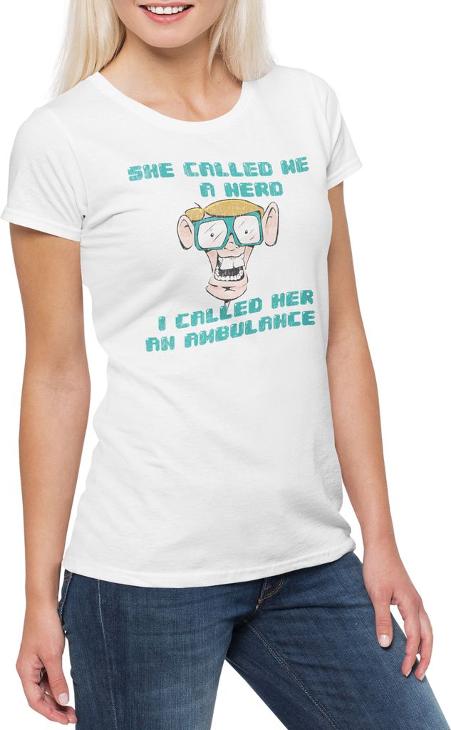 Urban Backwoods She Called Me A Hero, Damen T-Shirt, Farbe: Weiß, Größe: L