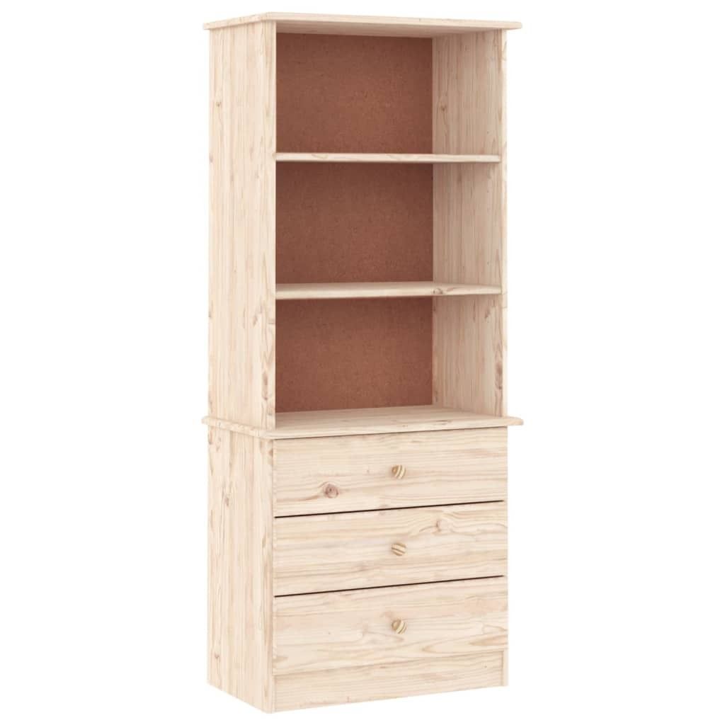 vidaXL Bücherregal mit Schubladen ALTA 60x35x142 cm Massivholz Kiefer
