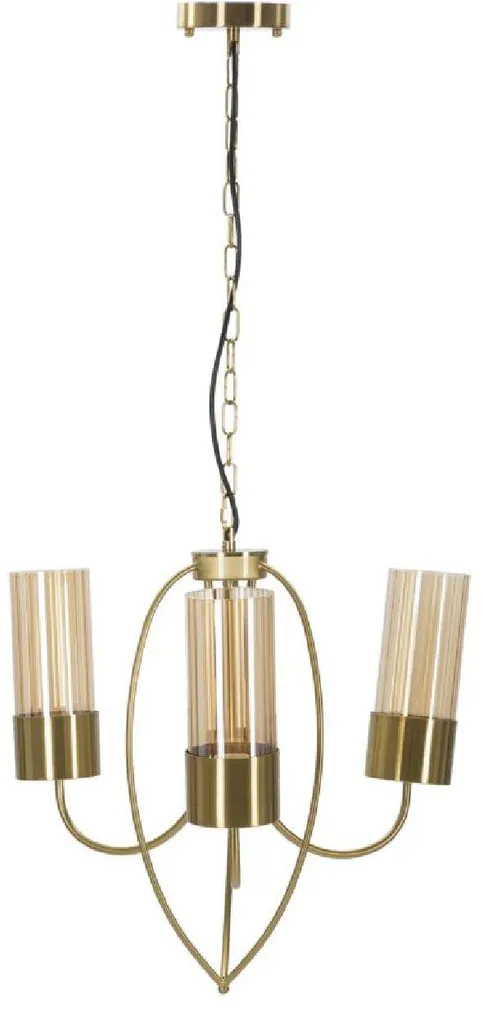 Lustre Baroque Versailles Ø 60 cm en Verre et Métal - 3 Feux Élégants