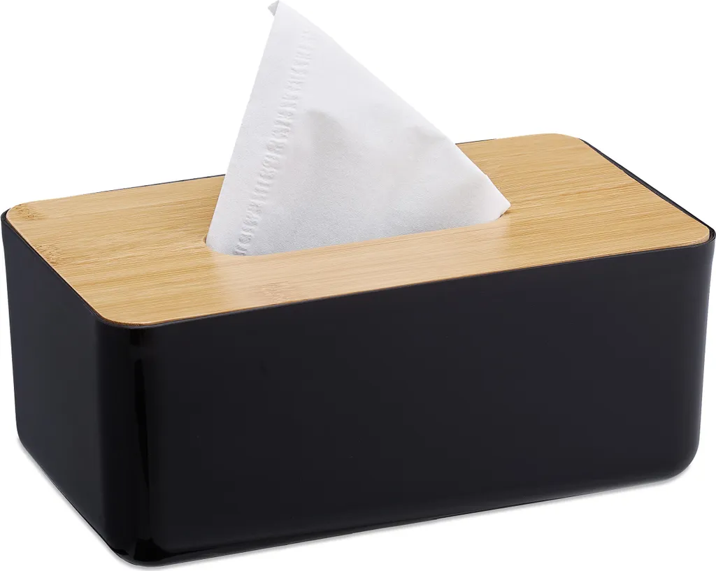 Relaxdays Scatole in Bambù Naturale: Kit 4pz Eco-Bio per Fazzoletti