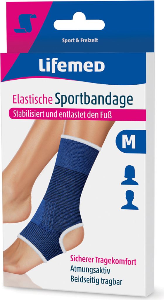 Lifemed Sportbandage Fußgelenkschutz elastisch Größe M