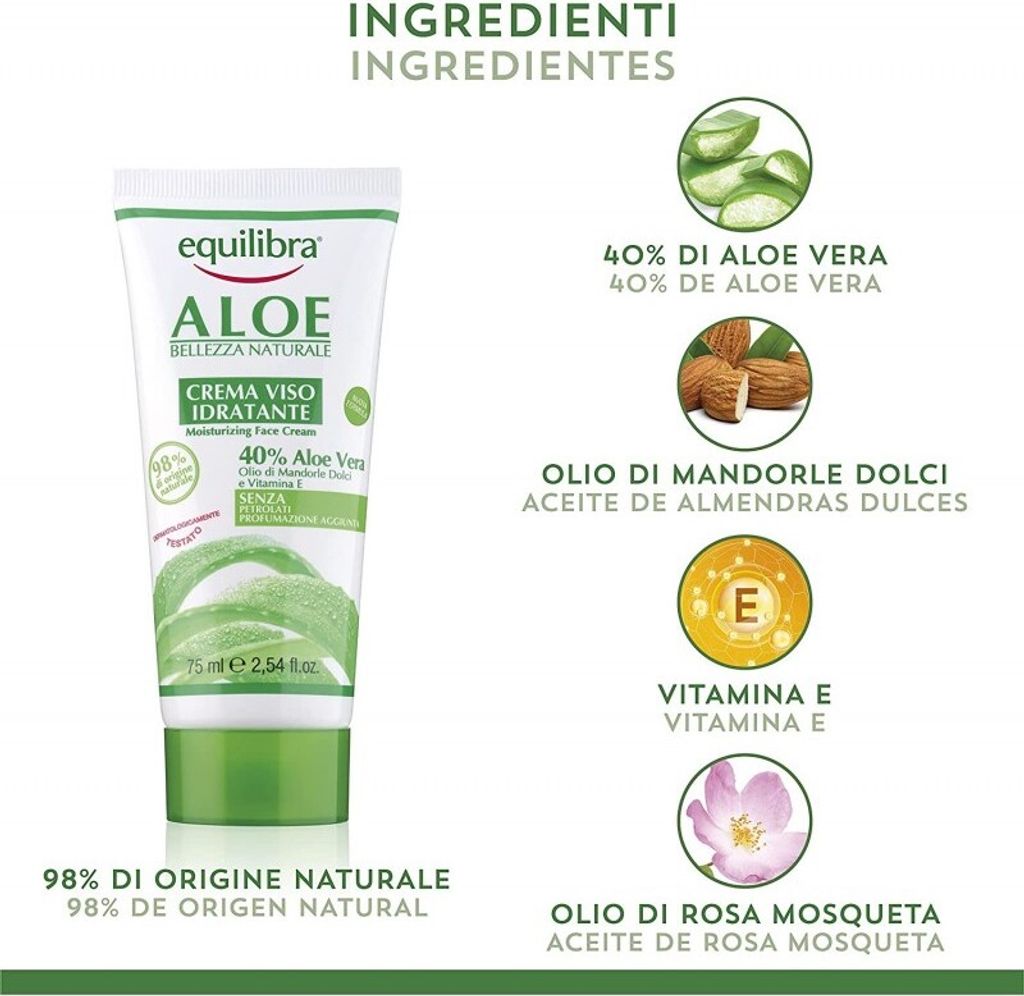 Equilibra Moisturizing Aloe Cr 75ml Gesichtscremes