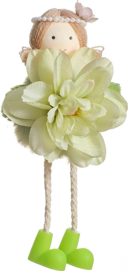 Frühlingsfee-Mädchen-Ornament, Blumenengel-Anhänger, verträumte Märchen-Dekoration für Weihnachtsbaum, Hochzeit, Party