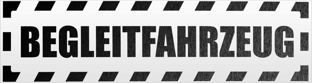 Kiwistar Begleitfahrzeug gestreift Magnetschild Schild magnetisch - 60cm Schwarz - reflektierend - Magnetfolie für Auto PKW Kfz