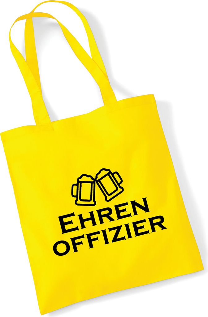 Huuraa Jutebeutel Ehrenoffizier Schützenfest 10 Liter Yellow Baumwolle Tasche Geschenkidee