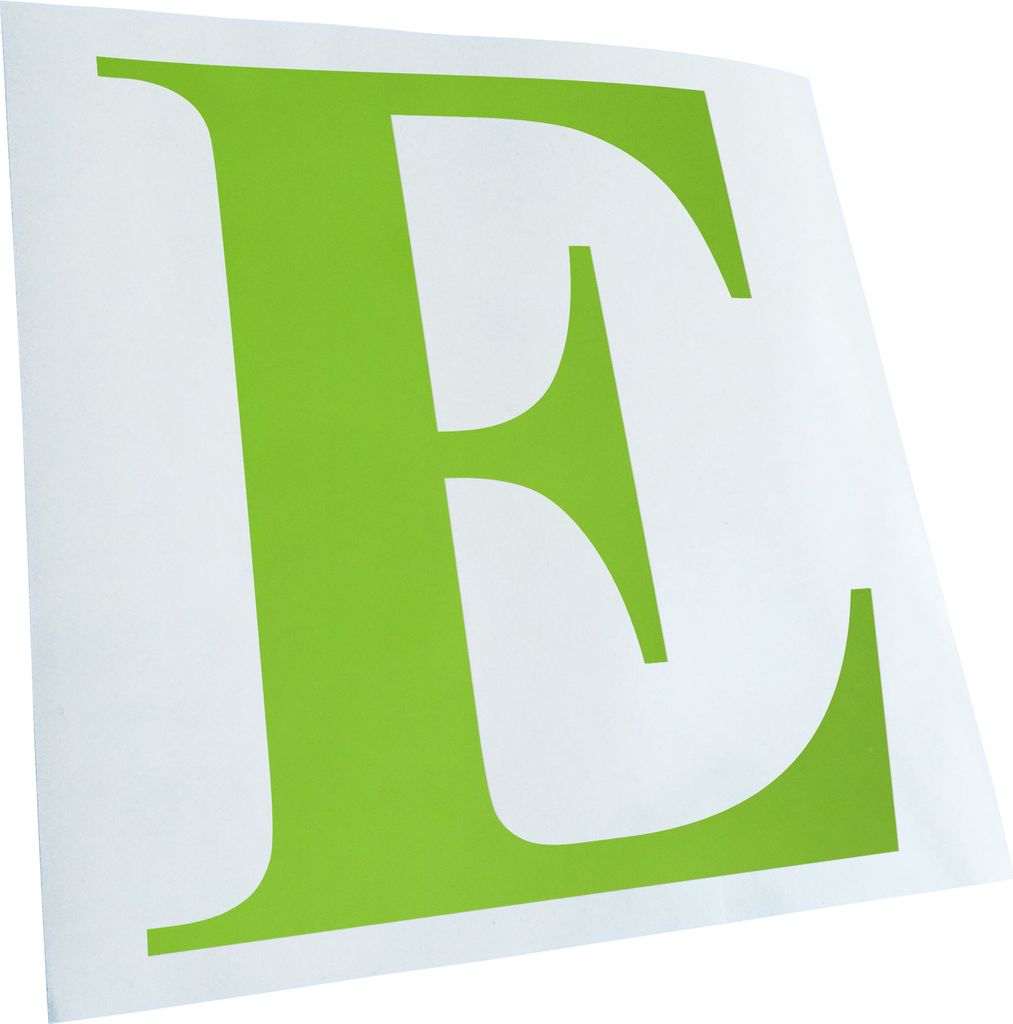 Kiwistar - Autoaufkleber - Buchstabe E - Alphabet Heckscheibe - Aufkleber für Auto Kfz Fahrrad, LKW, Truck Mofa