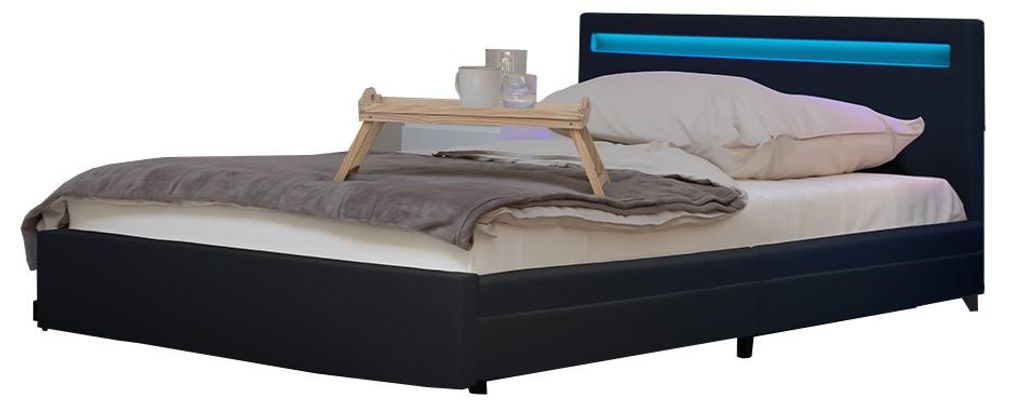 HOME DELUXE - LED Bett NUBE mit Schubladen 140 x 200 Produktbild  KI-generiertes Bild