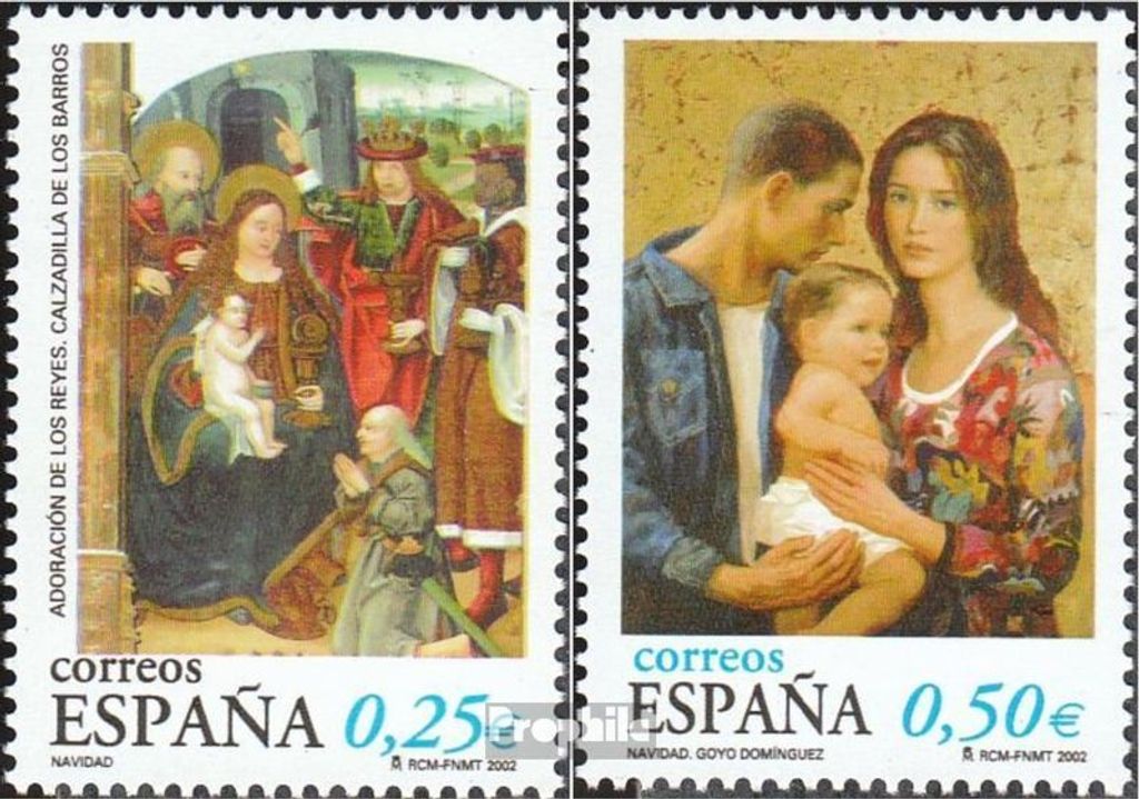 Briefmarken Spanien 2002 Mi 3811-3812 (kompl.Ausg.) postfrisch Weihnachten
