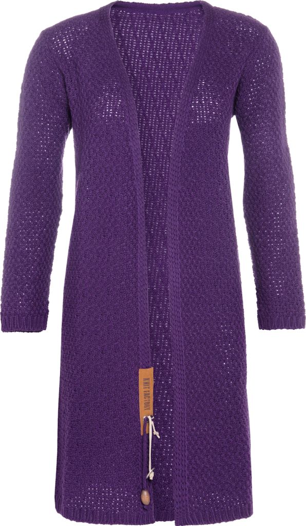 Knit Factory Luna Lange Strickjacke - Purple - 36/38