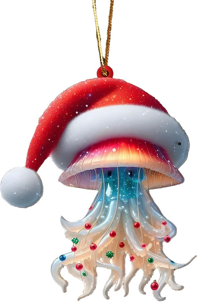 Weihnachtsbaumschmuck, 2D-Acrylfigur: Hund/Bär/Biene/Hase/Hahn, Cartoon-Tiere, Anhänger für Zuhause und Partys