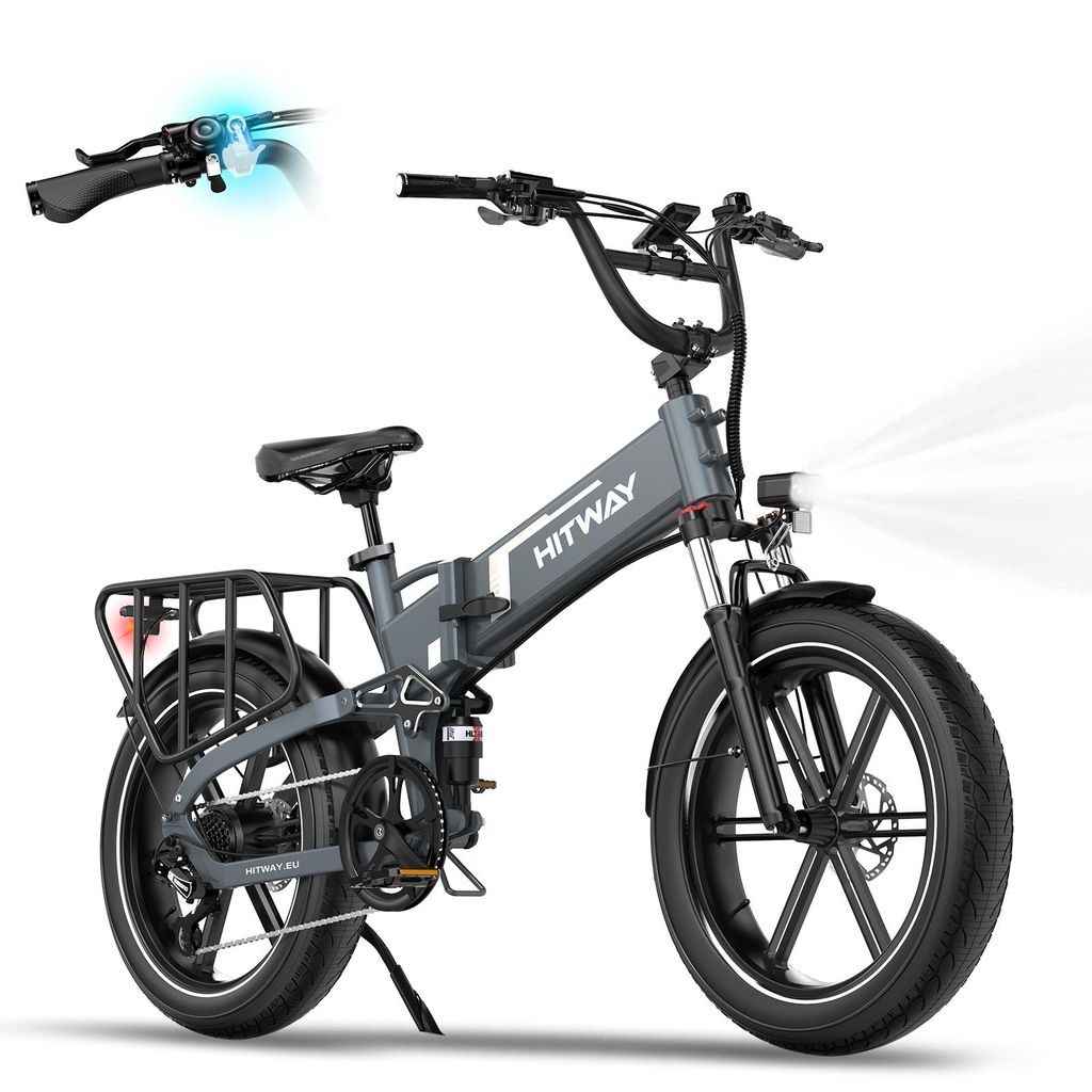 HITWAY E-Bike Faltrad 20*4,0 zoll Elektrofahrrad mit 48V 15Ah Pedelec, 7 Gang ,APP-Steuerung , Heckmotor, 720 Wh, E Mountainbike,70-120km Reichweite