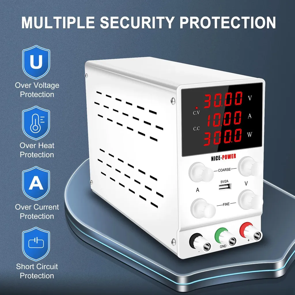 Alimentation de laboratoire CC 60V 5A - Modèle Basic Réglable Bleue