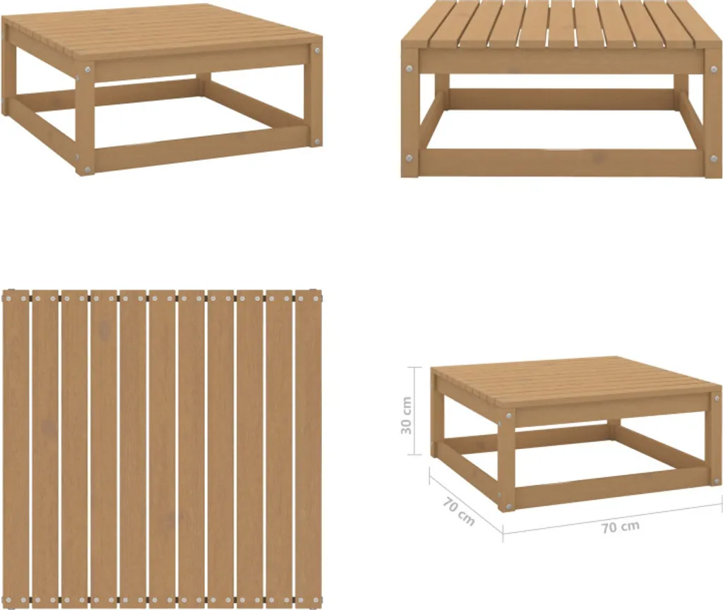 Panca da Giardino vidaXL 70x70 Pino Massiccio Miele | Arredo Fai-Da-Te