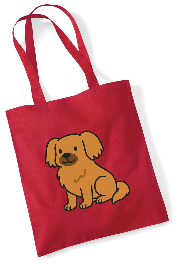 Huuraa Jutebeutel Tibet Spaniel Comic Tibbie 10 Liter Classic Red Baumwolle Tasche Geschenkidee